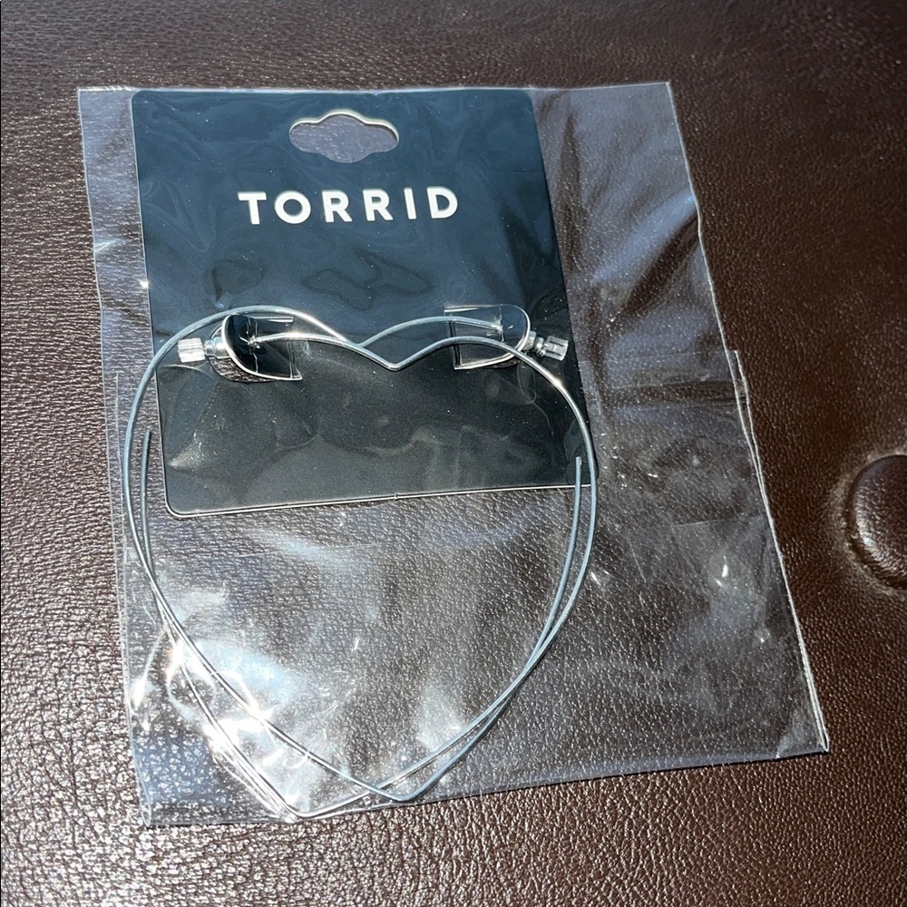 torrid Silver Heart Hoop Earrings - Open Heart Statement Hoops - Picture 4 of 5
